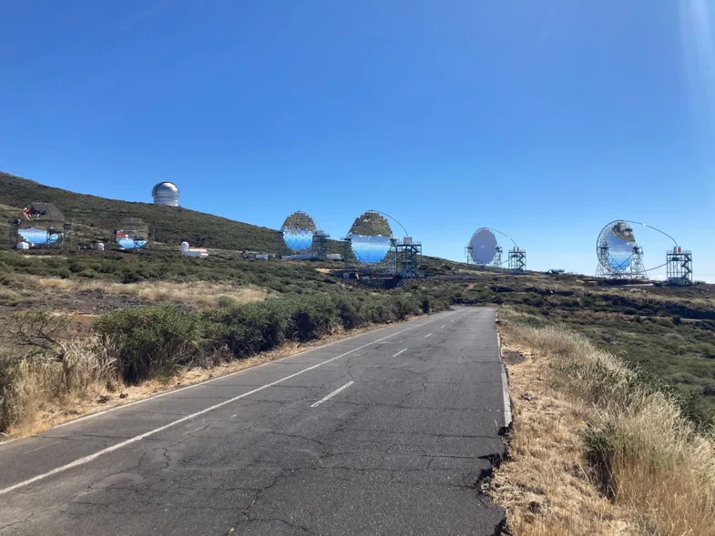 The LST-4 and 2 Magic telescopes. Credit: Koji Noda