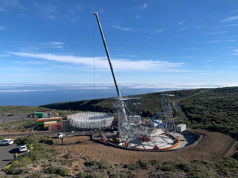 The LST-4 prepares for the installation of its dish structure. Credit: Alice Donini