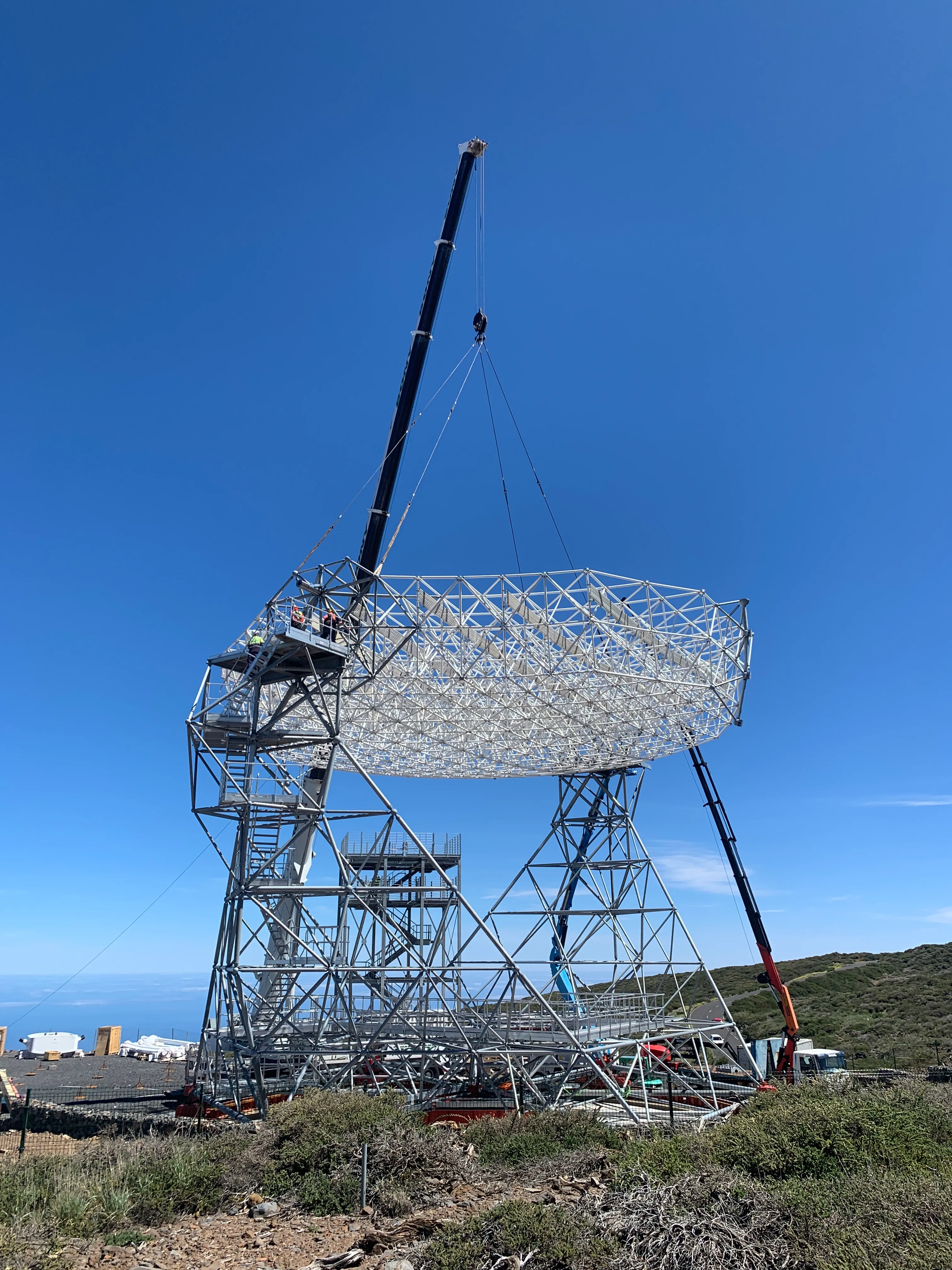 The LST-4 dish structure is installed. Credit: Alice Donini.